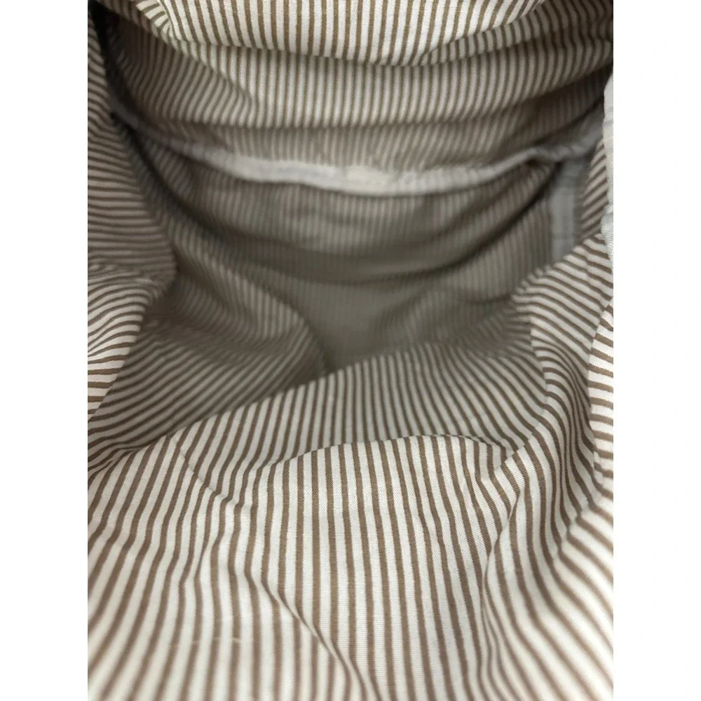 Steve Madden Black White Chevron Woven Backpack Zig Zag Cotton Faux Leather Trim